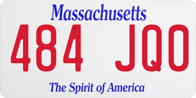 MA license plate 484JQ0