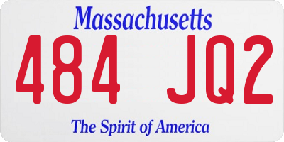 MA license plate 484JQ2