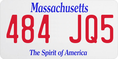 MA license plate 484JQ5