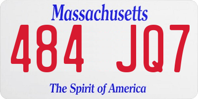 MA license plate 484JQ7
