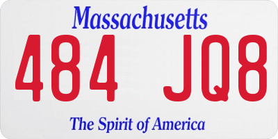 MA license plate 484JQ8
