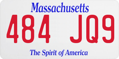 MA license plate 484JQ9