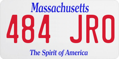 MA license plate 484JR0