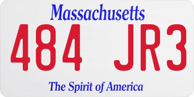 MA license plate 484JR3