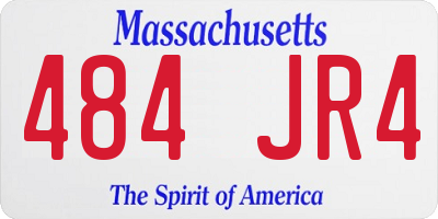 MA license plate 484JR4