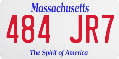 MA license plate 484JR7
