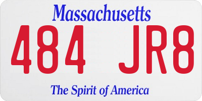 MA license plate 484JR8
