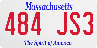 MA license plate 484JS3
