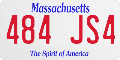 MA license plate 484JS4