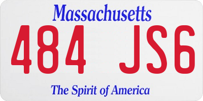 MA license plate 484JS6