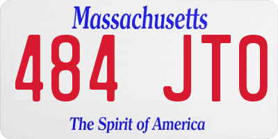 MA license plate 484JT0