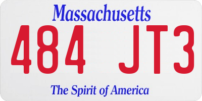 MA license plate 484JT3