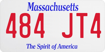 MA license plate 484JT4