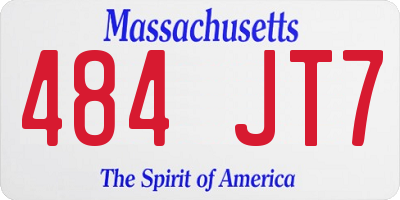 MA license plate 484JT7