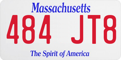 MA license plate 484JT8