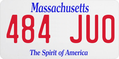 MA license plate 484JU0
