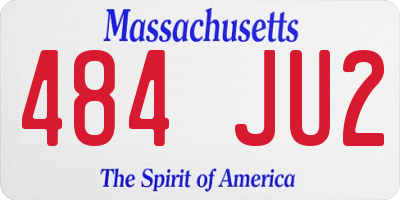 MA license plate 484JU2