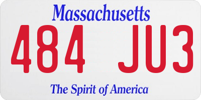 MA license plate 484JU3