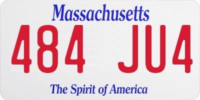 MA license plate 484JU4
