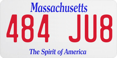 MA license plate 484JU8