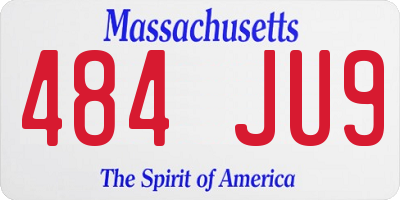MA license plate 484JU9