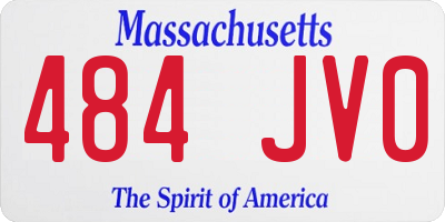 MA license plate 484JV0