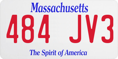 MA license plate 484JV3