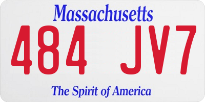 MA license plate 484JV7