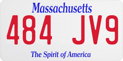 MA license plate 484JV9
