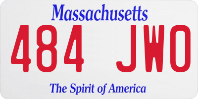 MA license plate 484JW0
