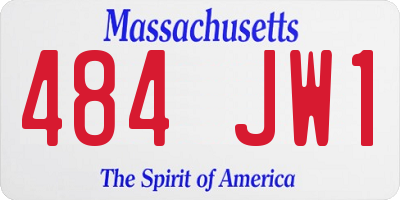 MA license plate 484JW1