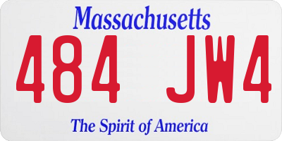 MA license plate 484JW4