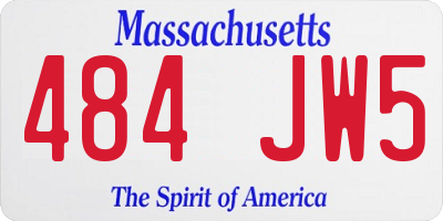 MA license plate 484JW5