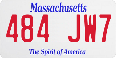 MA license plate 484JW7