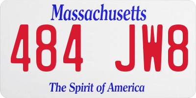 MA license plate 484JW8