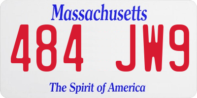 MA license plate 484JW9