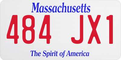 MA license plate 484JX1