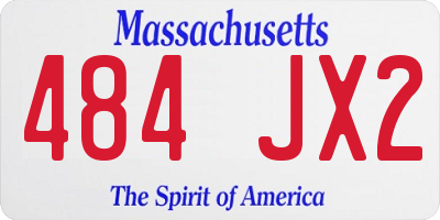 MA license plate 484JX2