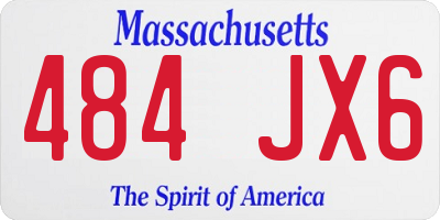 MA license plate 484JX6