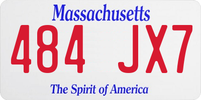 MA license plate 484JX7