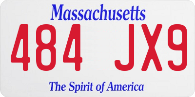 MA license plate 484JX9