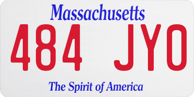 MA license plate 484JY0
