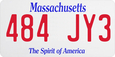MA license plate 484JY3