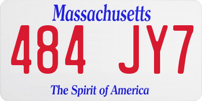 MA license plate 484JY7