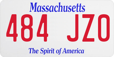 MA license plate 484JZ0