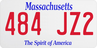 MA license plate 484JZ2