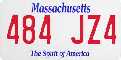 MA license plate 484JZ4