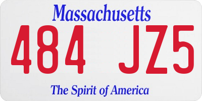 MA license plate 484JZ5
