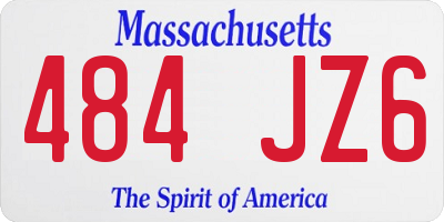 MA license plate 484JZ6