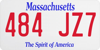 MA license plate 484JZ7